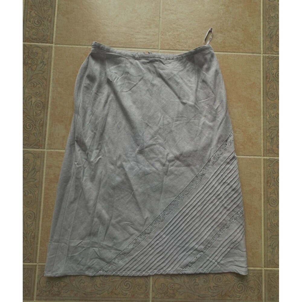 NORTON‎ Studio linen blend  midi skirt purple size  M